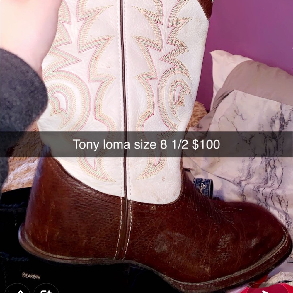 Size 8 1/2 Tony loma tall boots square toe never worn but once